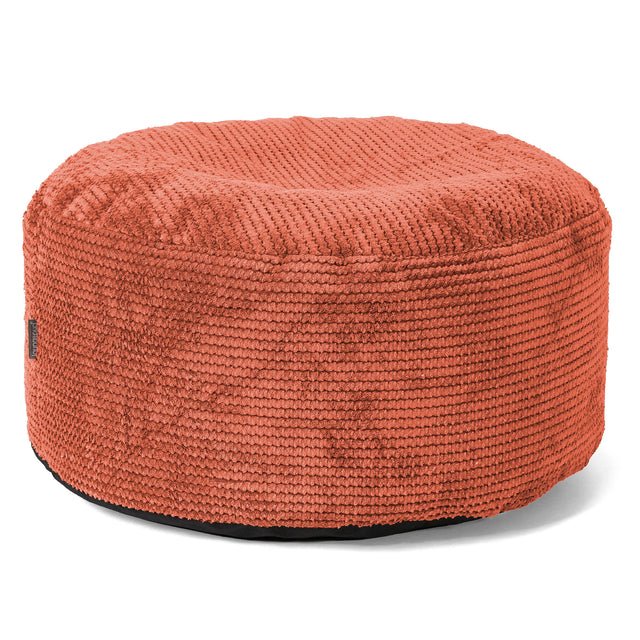 Großer runder Fußhocker - Pom-Pom Kürbisorange 01