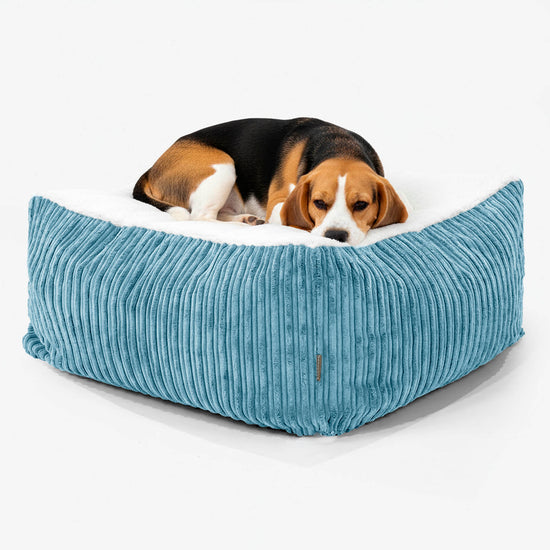 Großes Die Mega Matratze Hundebett - Sherpa & Cord Türkis 02