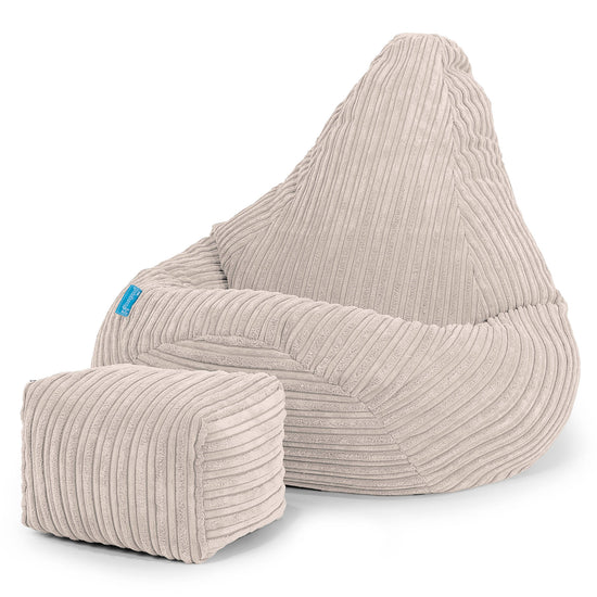 Kinder Gaming Sitzsack Sessel 1-5 Jahre - Cord Elfenbein_01