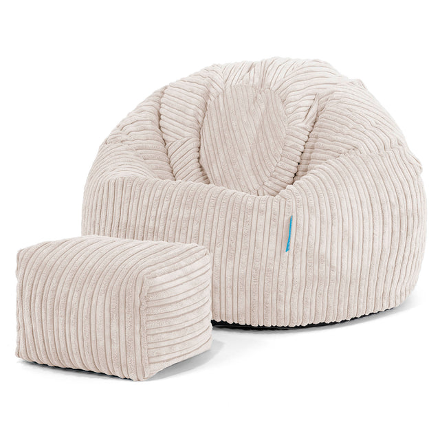 Klassicher Kindersessel Sitzsack 1-5 jahren - Cord Elfenbein_02