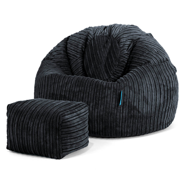Klassicher Kindersessel Sitzsack 1-5 jahren - Cord Schwarz_02