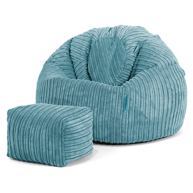 Klassicher Kindersessel Sitzsack 1-5 jahren - Cord Türkis_02