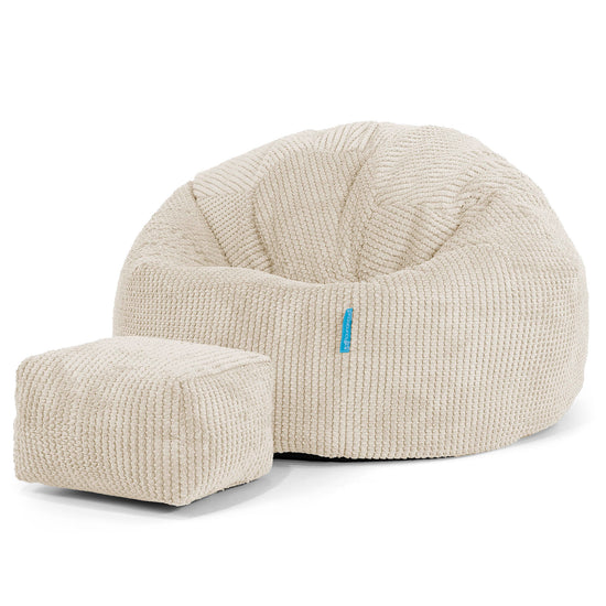 Klassicher Kindersessel Sitzsack 1-5 jahren - Waffle Cord Creme_02