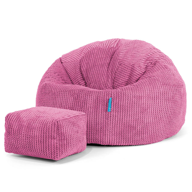 Klassicher Kindersessel Sitzsack 1-5 jahren - Waffle Cord Pink_02