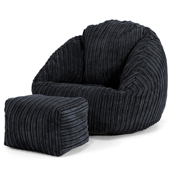 Bubble Kinder-Sitzsack Sessel 1-3 jahren - Cord Schwarz_02