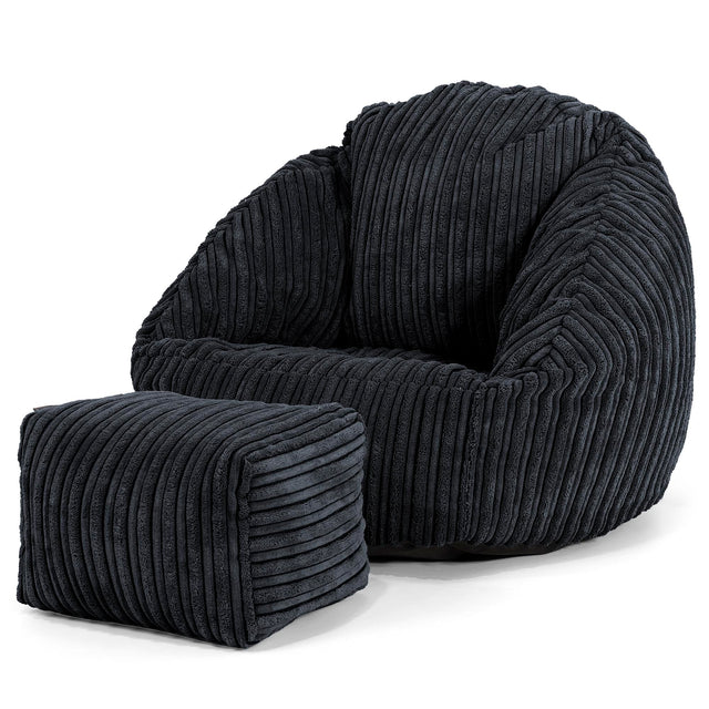 Bubble Kinder-Sitzsack Sessel 1-3 jahren - Cord Schwarz_02