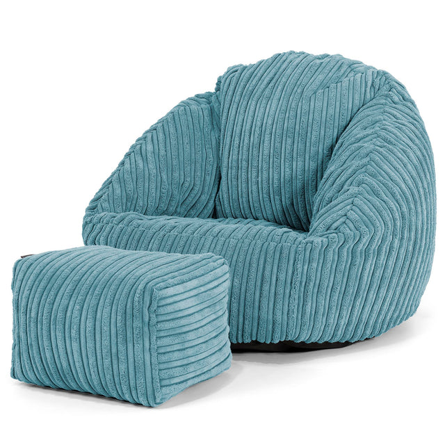 Bubble Kinder-Sitzsack Sessel 1-3 jahren - Cord Türkis_02