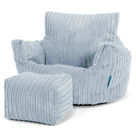 Klein Kindersessel Sitzsack 1-3 jahren - Cord Baby Blau_02