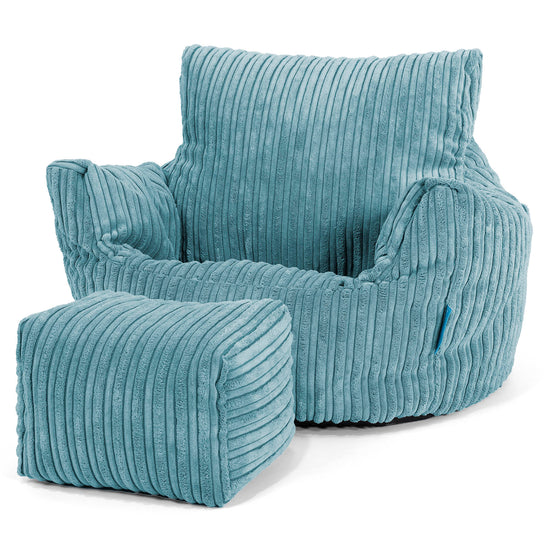 Klein Kindersessel Sitzsack 1-3 jahren - Cord Türkis_02