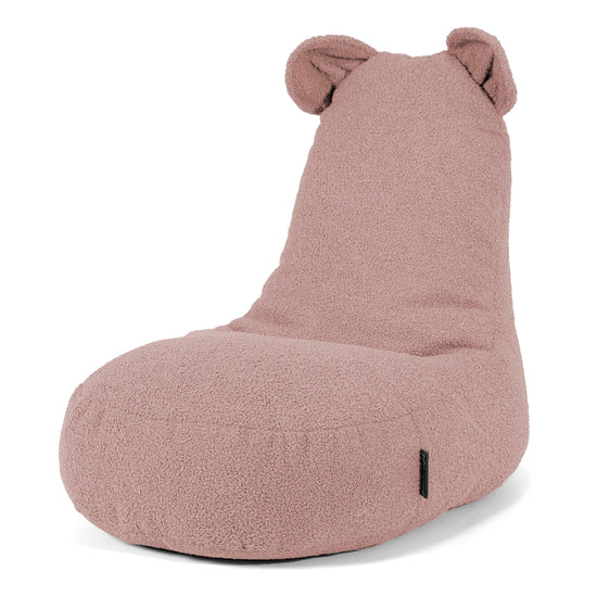 Kindersitzsack Tierform Bär 2-6 Jahre - Bouclé Pink 01