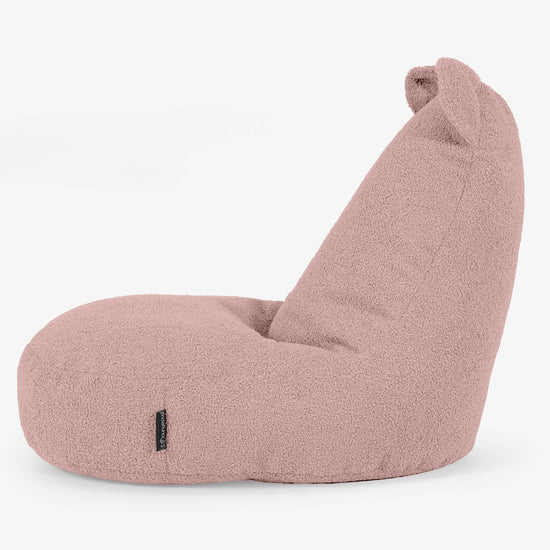 Kindersitzsack Tierform Bär 2-6 Jahre - Bouclé Pink 02