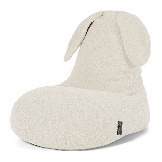 Kindersitzsack Tierform Hase 2-6 Jahre - Bouclé Elfenbein 01