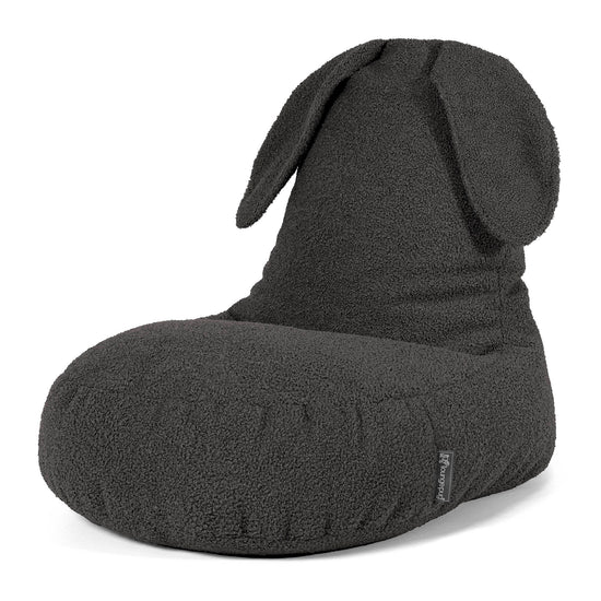 Kindersitzsack Tierform Hase 2-6 Jahre - Bouclé Graphitgrau 01