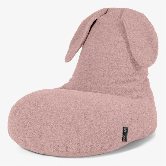 Kindersitzsack Tierform Hase 2-6 Jahre - Bouclé Pink 01
