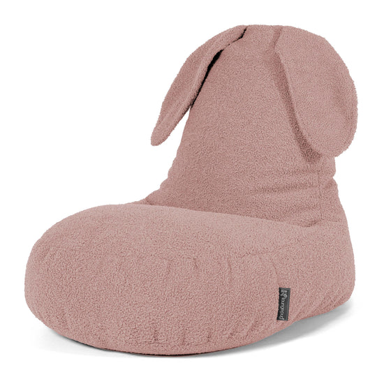 Kindersitzsack Tierform Hase 2-6 Jahre - Bouclé Pink 01