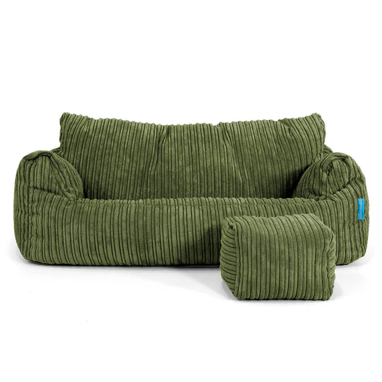 Josephine Sitzsack Sofa für Kinder 1-5 Jahre - Cord Nadelwaldgrün_02
