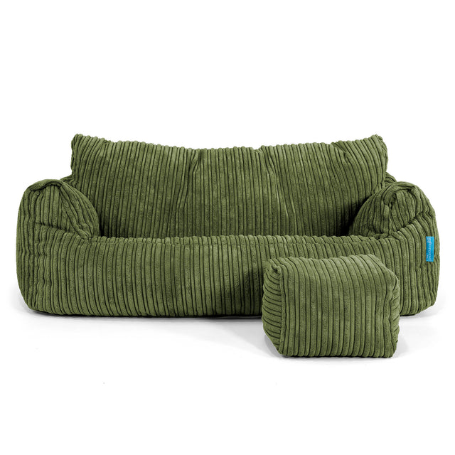 Josephine Sitzsack Sofa für Kinder 1-5 Jahre - Cord Nadelwaldgrün_02