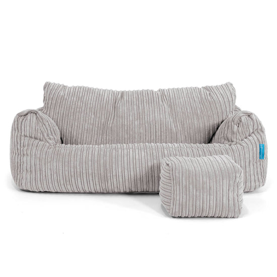 Josephine Sitzsack Sofa für Kinder 1-5 Jahre - Cord Silber_02