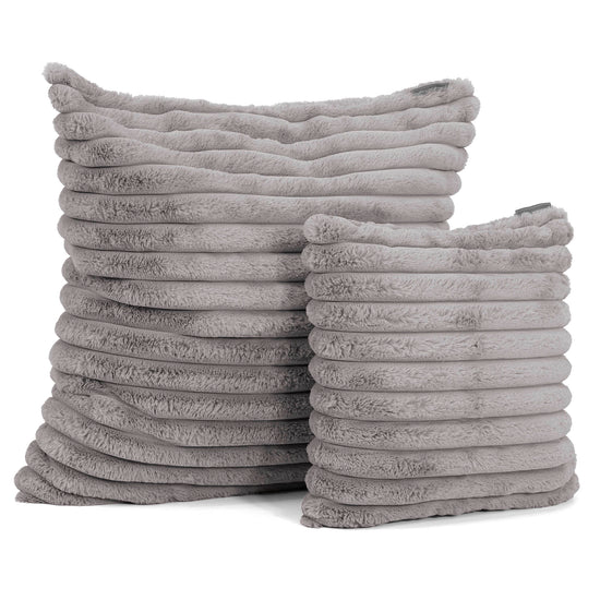 Dekokissen / Sofa Kissenbezug 47 x 47cm - Ultra Plüsch Cord Grau 02
