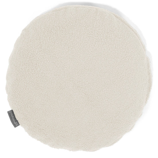 Dekokissen / Sofa Kissenbezug Rund 50cm - Bouclé Elfenbein 01