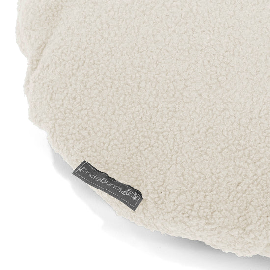 Dekokissen / Sofa Kissenbezug Rund 50cm - Bouclé Elfenbein 02