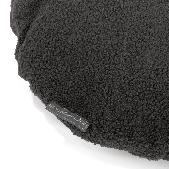Dekokissen / Sofa Kissenbezug Rund 50cm - Bouclé Graphitgrau 02