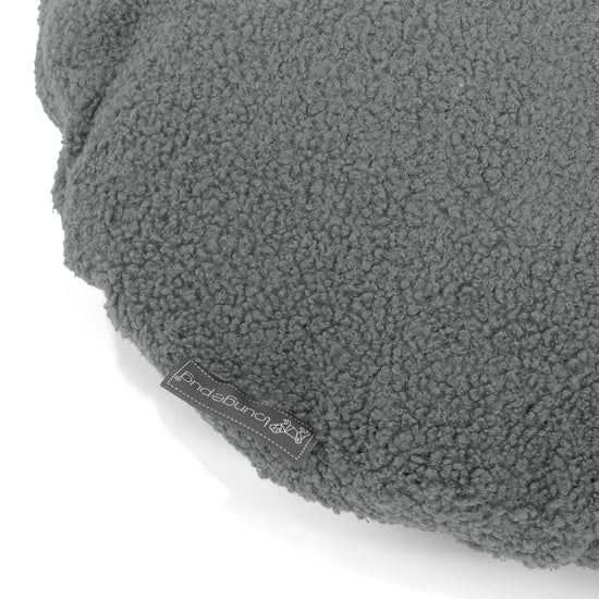 Dekokissen / Sofa Kissenbezug Rund 50cm - Bouclé Grau 02