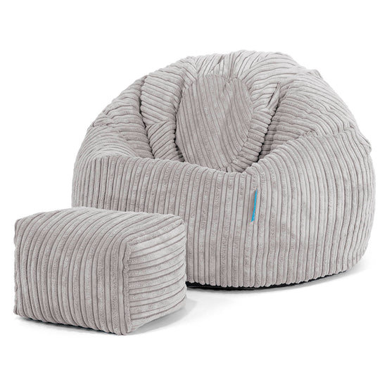 Klassicher Kindersessel Sitzsack 1-5 jahren - Cord Silber_02