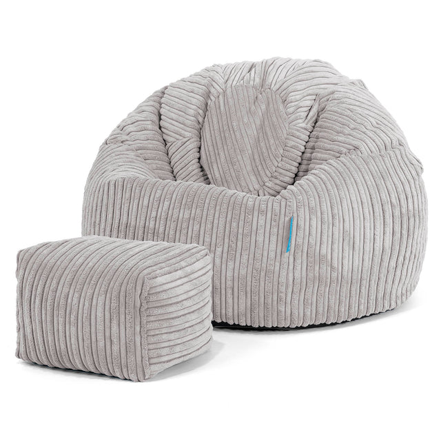 Klassicher Kindersessel Sitzsack 1-5 jahren - Cord Silber_02
