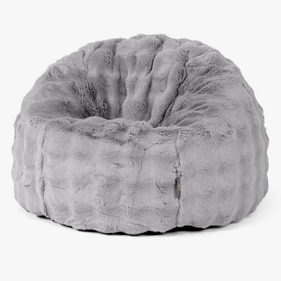 Klassischer Sitzsack Sessel - Bubble Pelz Grau 02