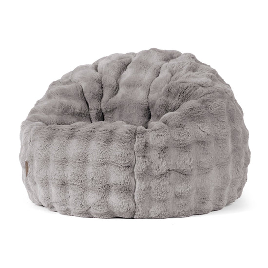 Klassischer Sitzsack Sessel - Bubble Pelz Grau 01