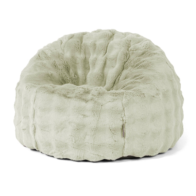Klassischer Sitzsack Sessel - Bubble Pelz Salbeigrün 01