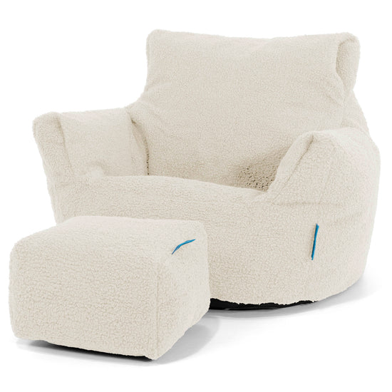 Klein Kindersessel Sitzsack 1-3 jahren - Bouclé Elfenbein_02