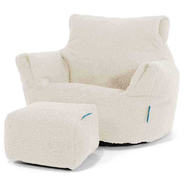 Klein Kindersessel Sitzsack 1-3 jahren - Bouclé Elfenbein_02