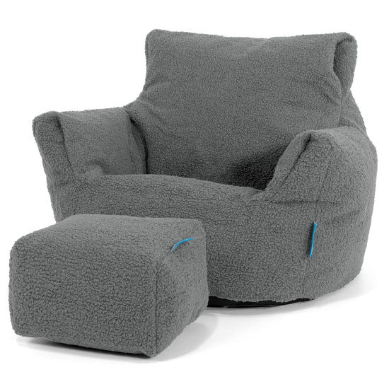 Klein Kindersessel Sitzsack 1-3 jahren - Bouclé Grau_02