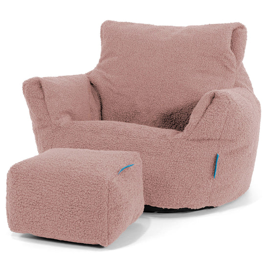 Klein Kindersessel Sitzsack 1-3 jahren - Bouclé Pink_02