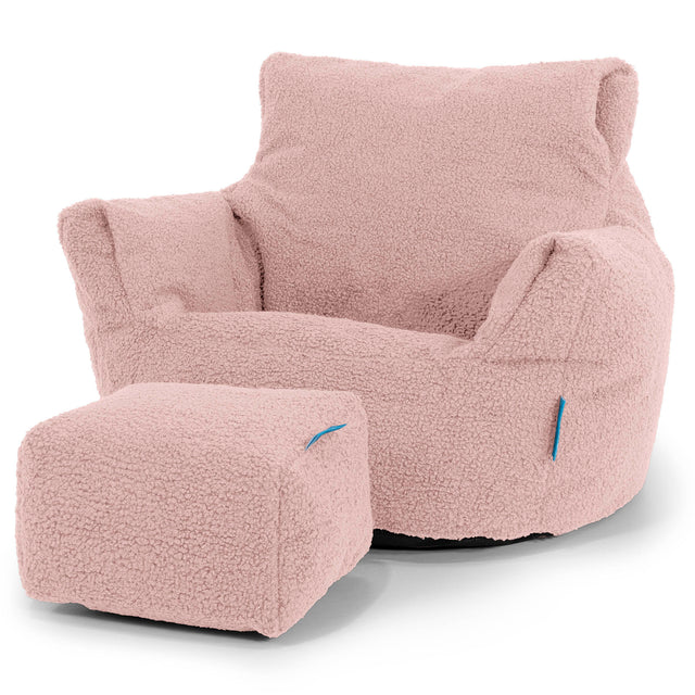 Klein Kindersessel Sitzsack 1-3 jahren - Bouclé Pink_02