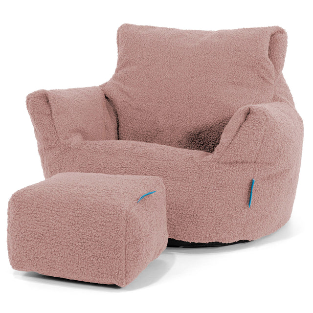 Klein Kindersessel Sitzsack 1-3 jahren - Bouclé Pink_02