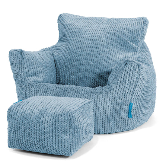 Klein Kindersessel Sitzsack 1-3 jahren - Pom Pom Himmelblau 02