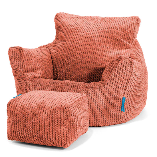 Klein Kindersessel Sitzsack 1-3 jahren - Pom Pom Kurbisorange 02