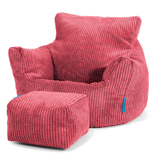 Klein Kindersessel Sitzsack 1-3 jahren - Pom Pom Pastellrot 02