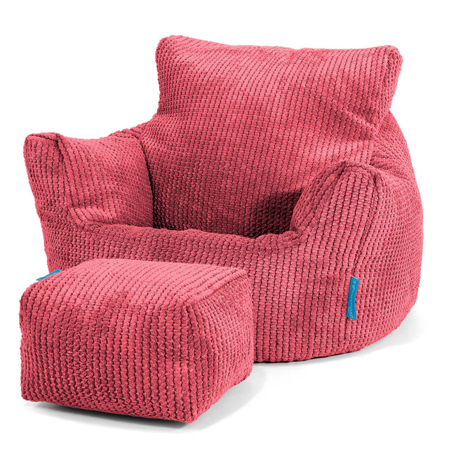 Klein Kindersessel Sitzsack 1-3 jahren - Pom Pom Pastellrot 02