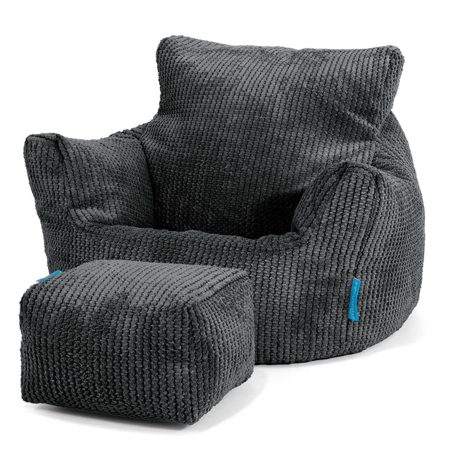 Klein Kindersessel Sitzsack 1-3 jahren - Pom Pom Schwarz 02