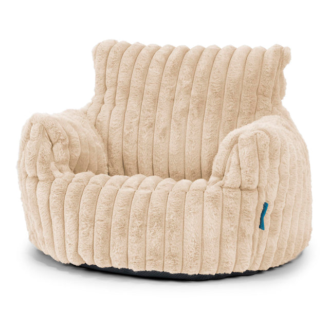 Klein Kindersessel Sitzsack 1-3 jahren - Ultra Plüsch Cord Creme 01