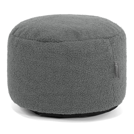 Kleiner Fußhocker - Bouclé Grau 01