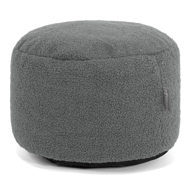 Kleiner Fußhocker - Bouclé Grau 01