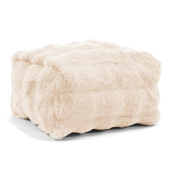 Kleiner Fußhocker - Bubble Pelz Creme 01