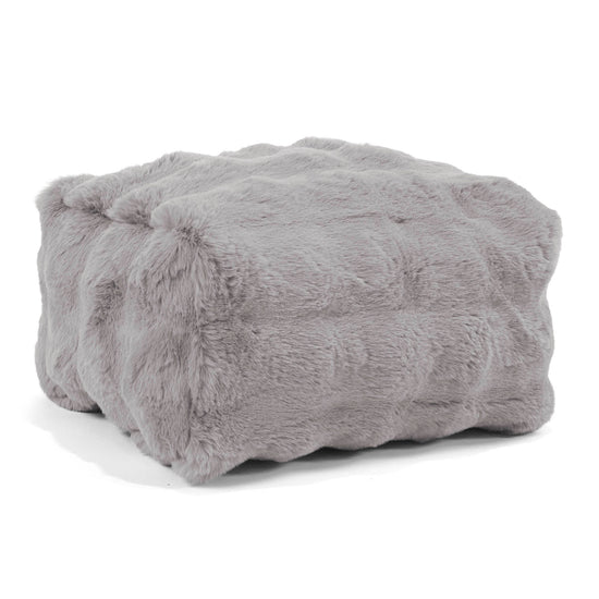 Kleiner Fußhocker - Bubble Pelz Grau 01