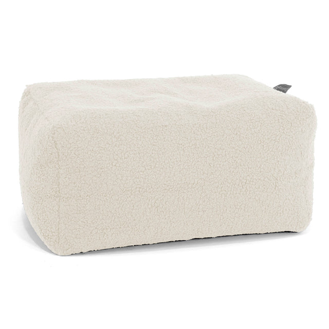 Kleiner runder Fußhocker - Bouclé Elfenbein 01