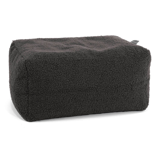 Kleiner runder Fußhocker - Bouclé Graphitgrau 01